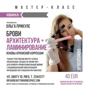 Мастеркласс "БРОВИ: архитектура   ламинирование. Основы кризисной коррекции"