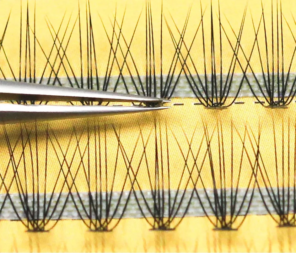 10D volume cluster eyelashes premade fans, C-0.07 (60 pieces)
