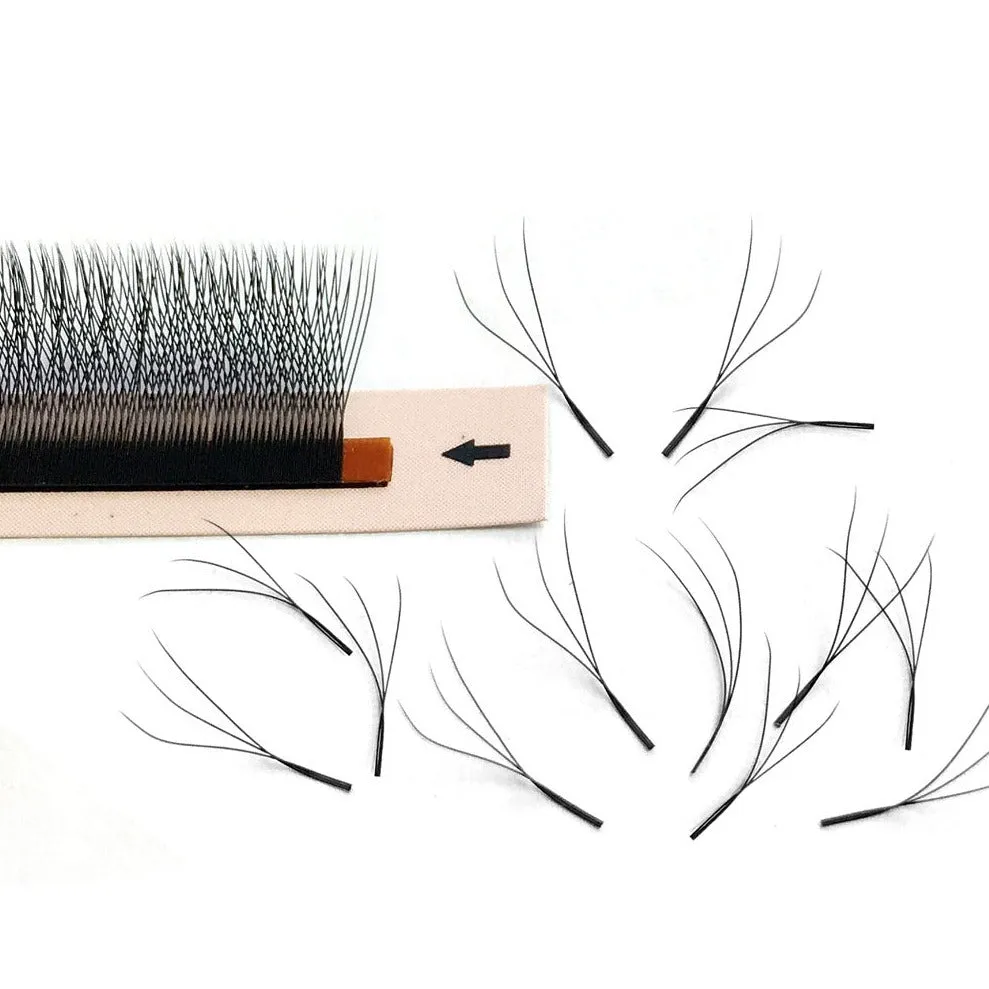 3D clover W premade volume Eyelash Extensions fans, C/0.10/MIX (8-15 mm)