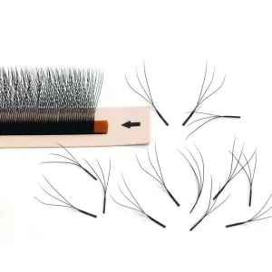 3D clover W premade volume Eyelash Extensions fans, C/0.10/MIX (8-15 mm)