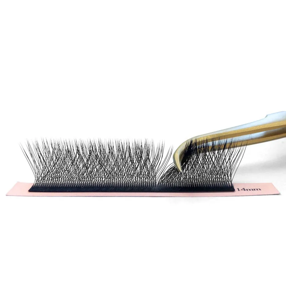3D clover W premade volume Eyelash Extensions fans, C/0.10/MIX (8-15 mm)