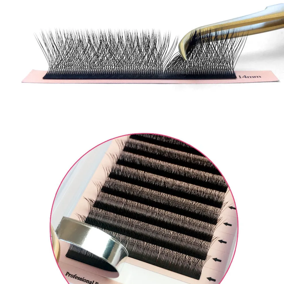 3D clover W premade volume Eyelash Extensions fans, D/0.07/MIX (8-13 mm)