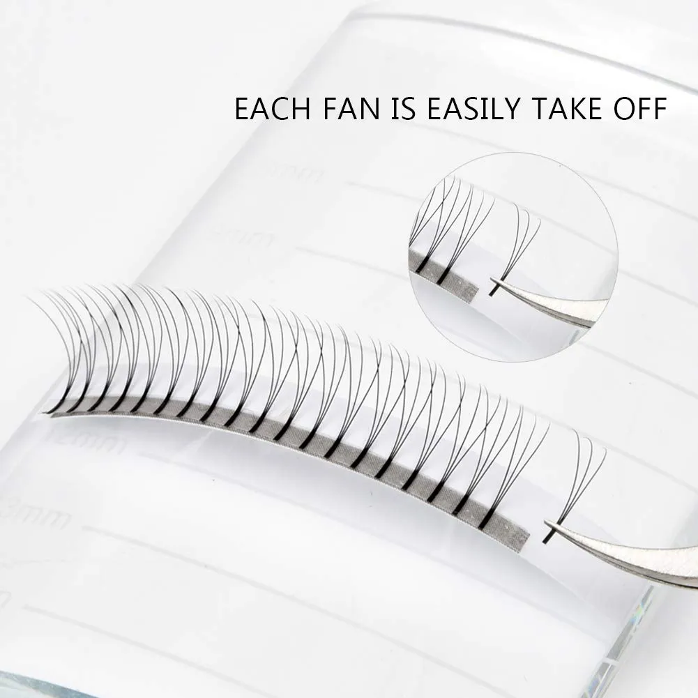 3D cluster eyelashes premade fans NATURAL VOLUME, C-0.07 (60 pieces)