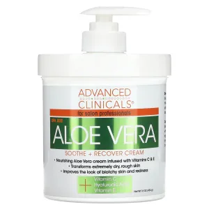 ADVANCED CLINICALS ALOE VERA SOOTHE   RECOVER CREAM SPA SIZE