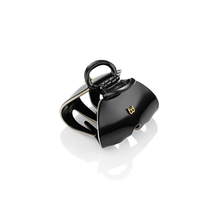 Balmain 18k Gold Plated Pince a Cheveux Black Imperiale
