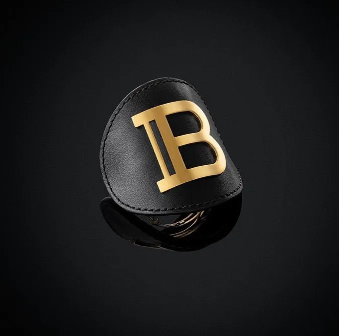 Balmain Limited Edition Genuine Leather Hair Clip Gold FW20