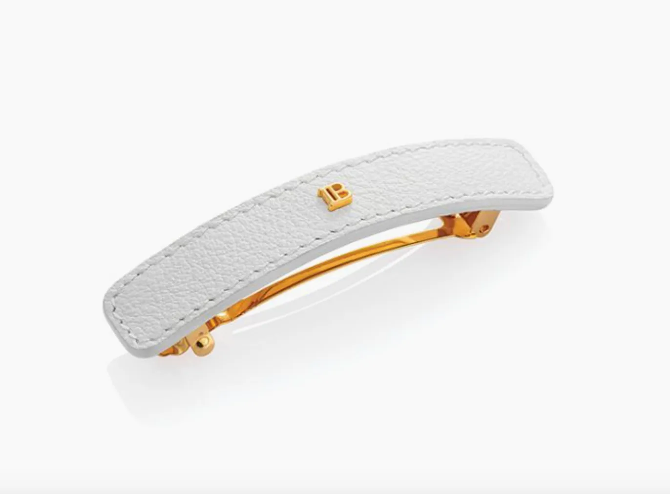 Balmain Limited Edition White Leather Barrette
