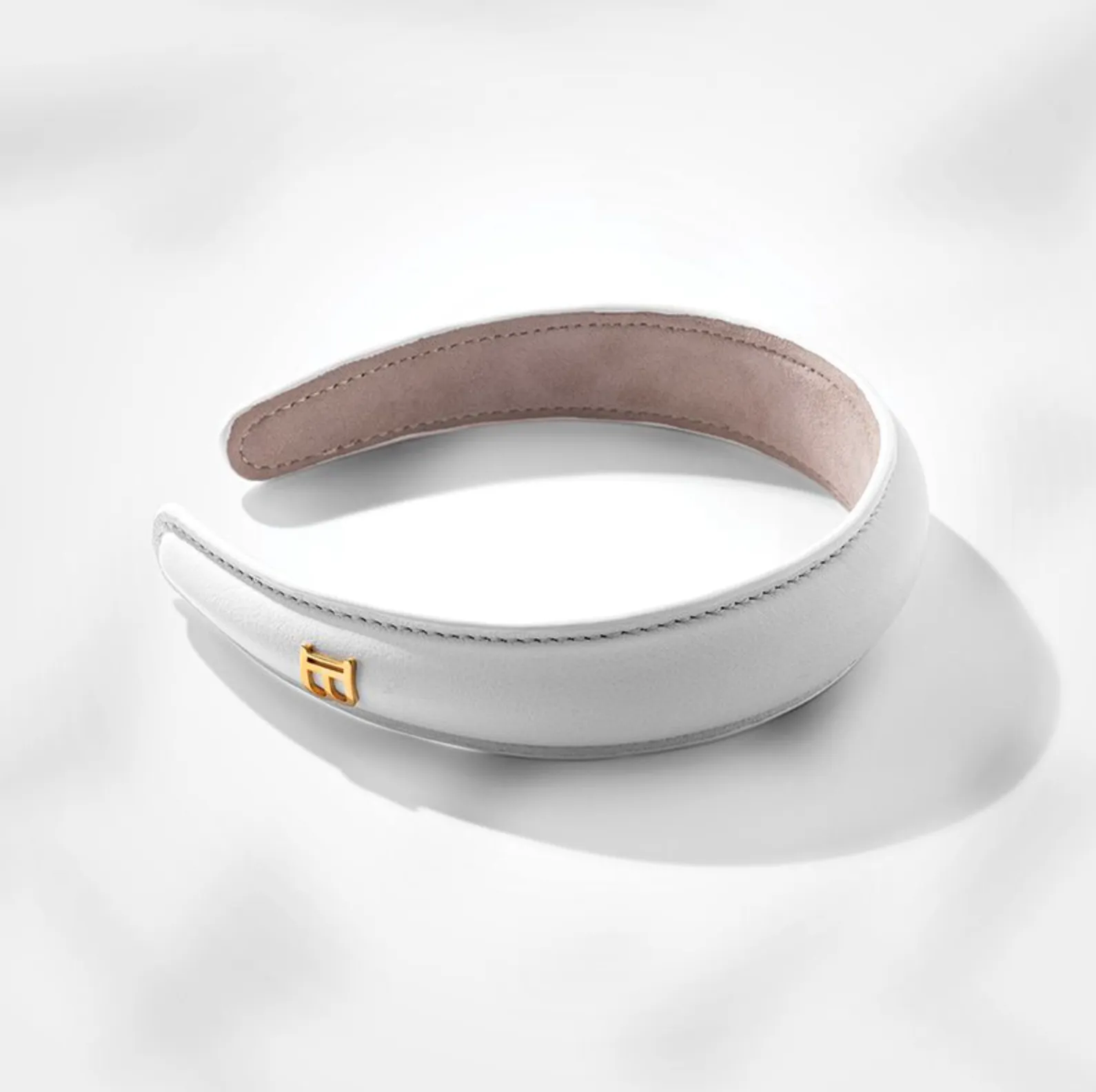 Balmain Limited Edition White Leather Puffed Headband