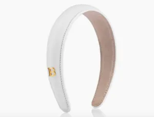 Balmain Limited Edition White Leather Puffed Headband