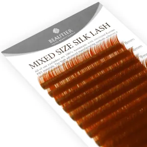 Beautier BRIGHT BROWN eyelash extensions, C or D-MIX