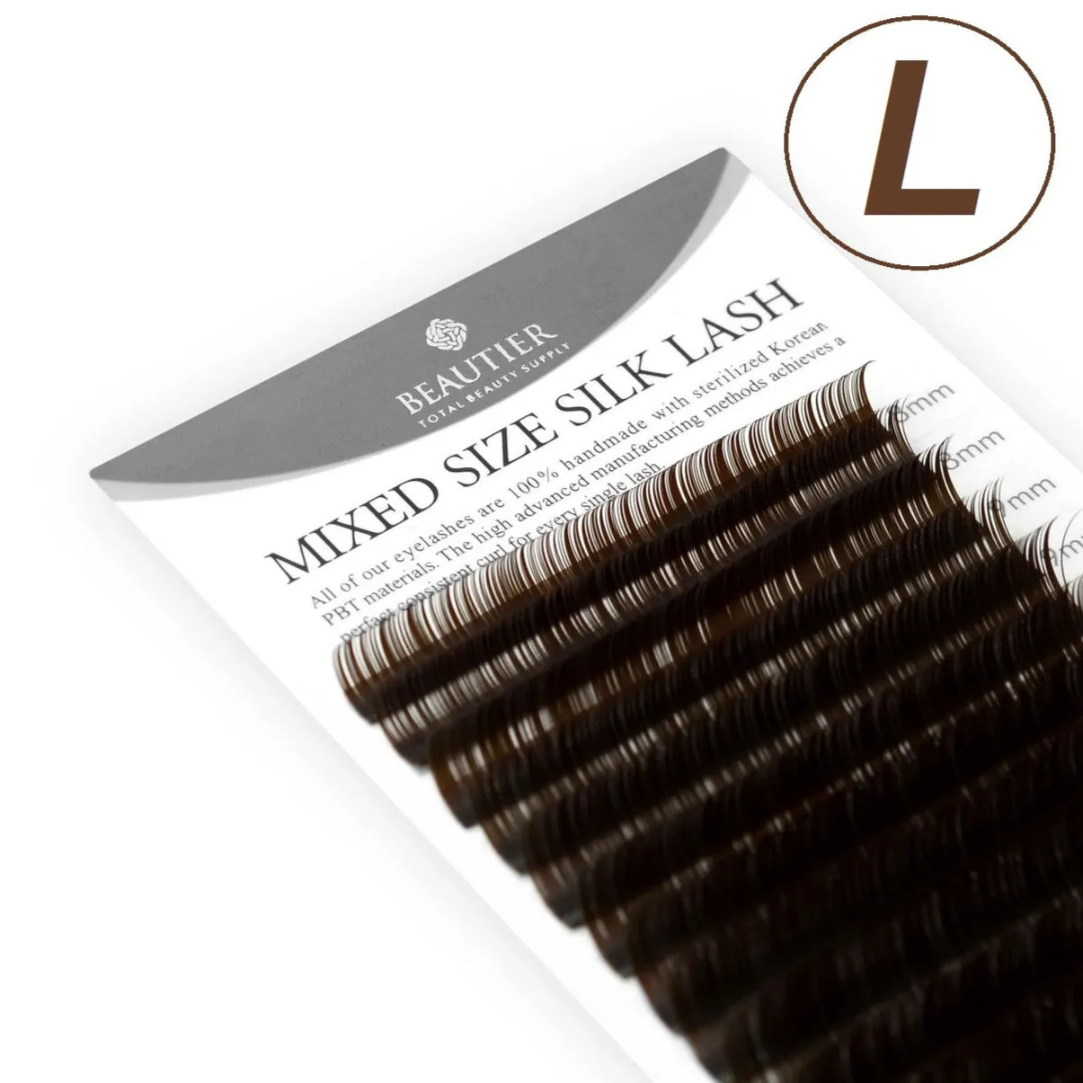 Beautier DARK BROWN eyelash extensions, L-0.07-one size
