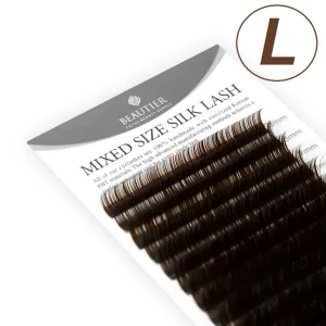 Beautier DARK BROWN eyelash extensions, L-0.07-one size