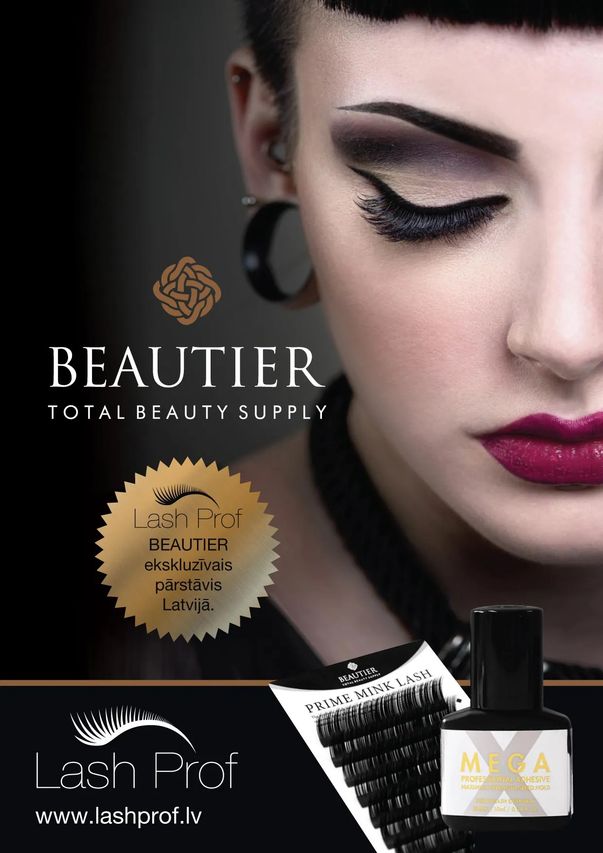 Beautier DARK BROWN eyelash extensions, L-0.07-one size