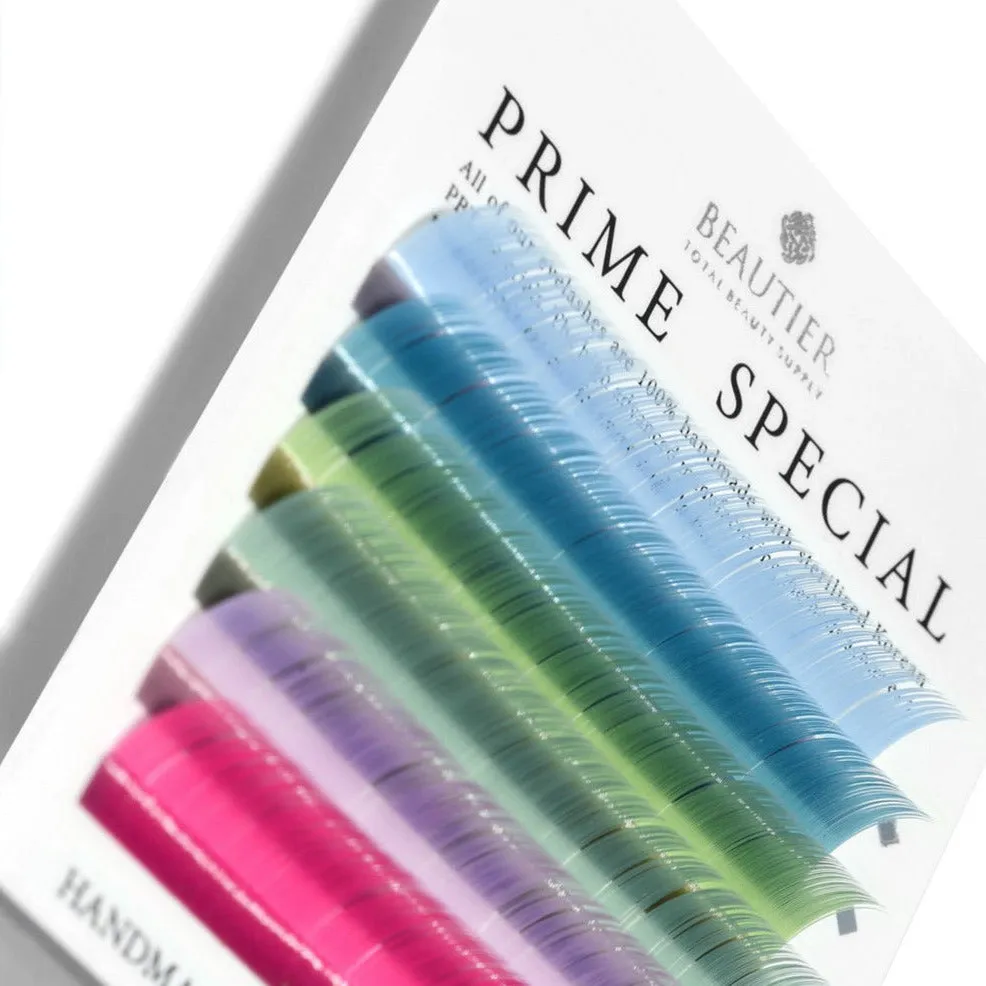 Beautier eyelash extensions PASTEL MIX, C shape
