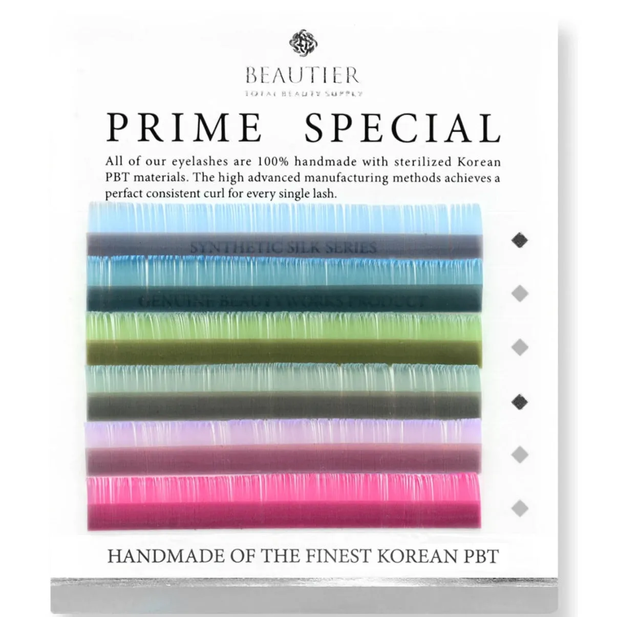 Beautier eyelash extensions PASTEL MIX, C shape