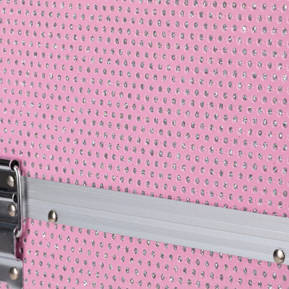 Beauty suitcase M1 size, SPARKLY PINK