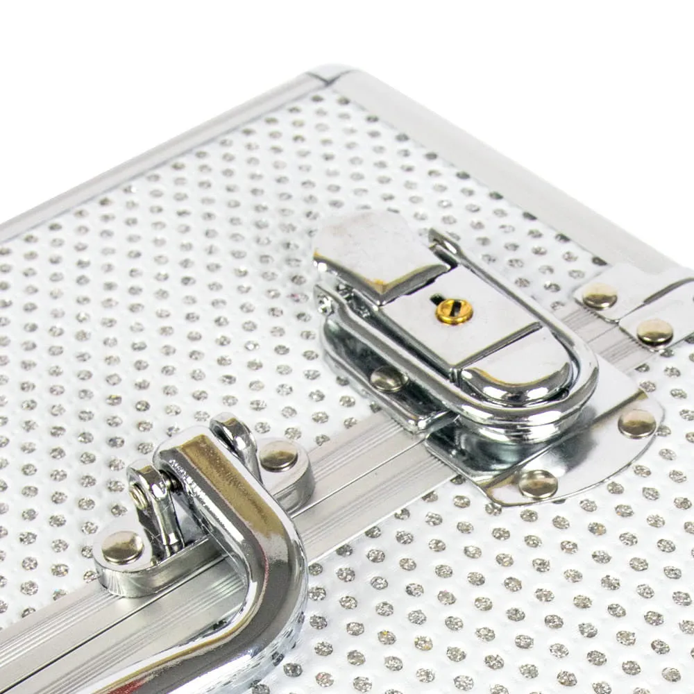 Beauty suitcase S size, SILVER SPARKLY