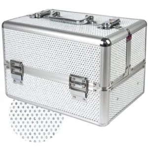 Beauty suitcase S size, SILVER SPARKLY