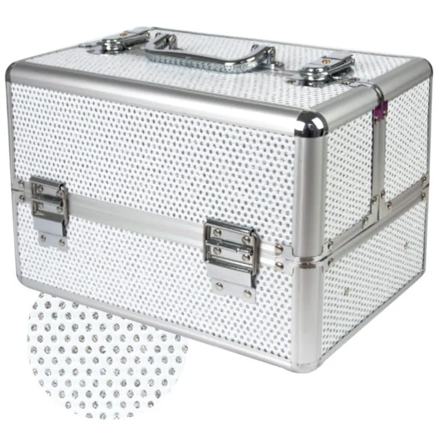 Beauty suitcase S size, SILVER SPARKLY