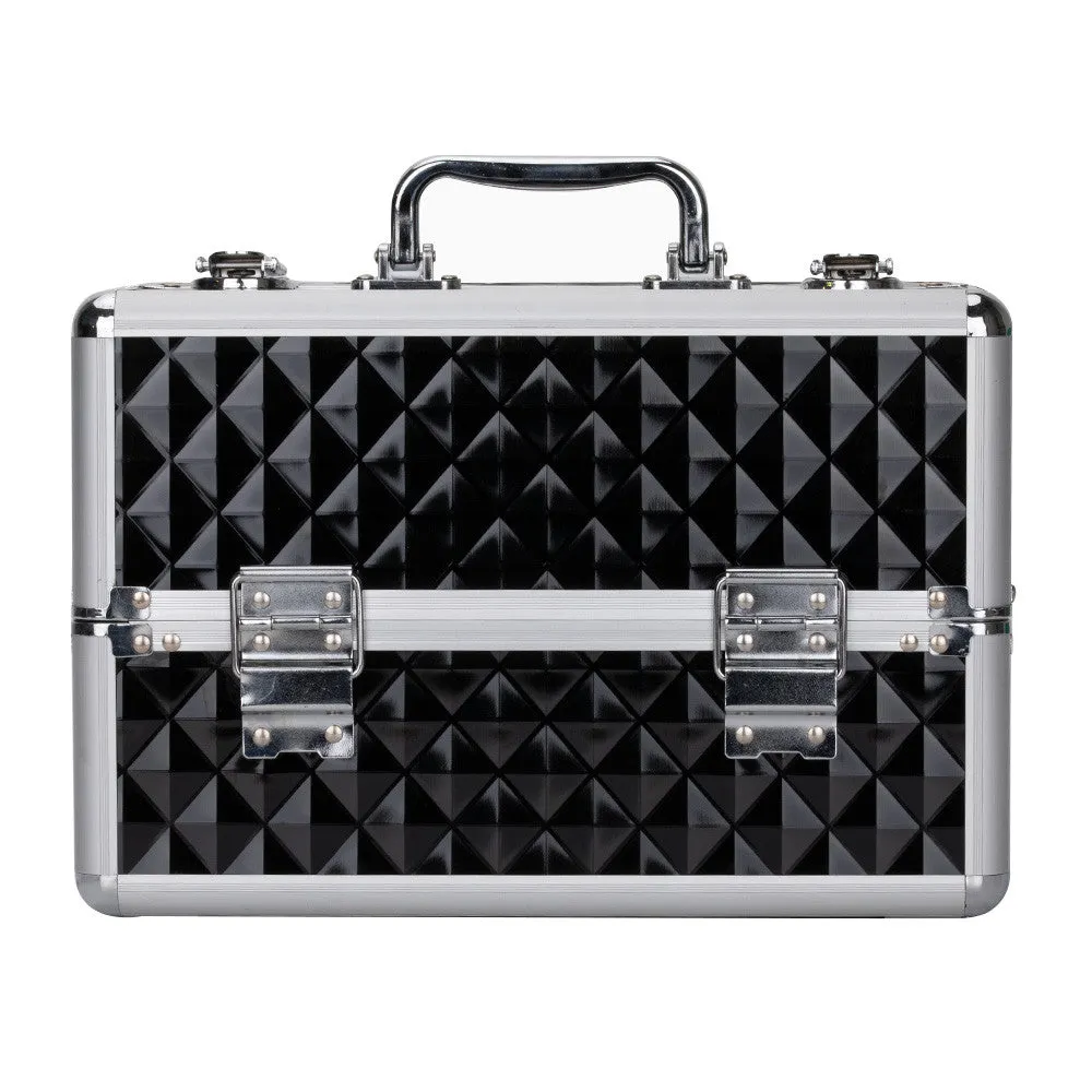 Beauty suitcase with 3D design S size, BLACK