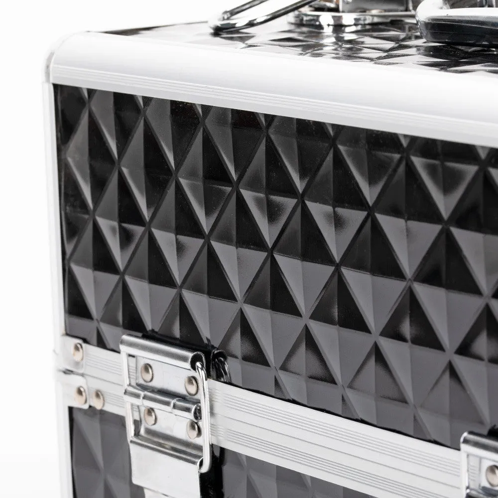 Beauty suitcase with 3D design S size, BLACK