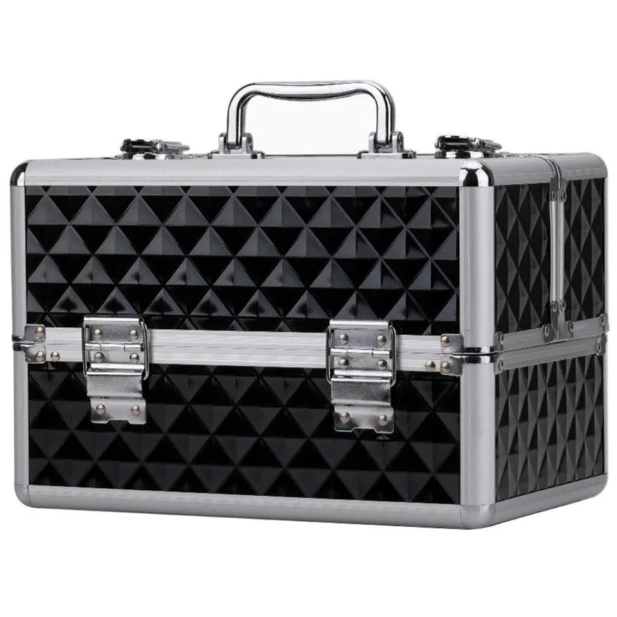 Beauty suitcase with 3D design S size, BLACK