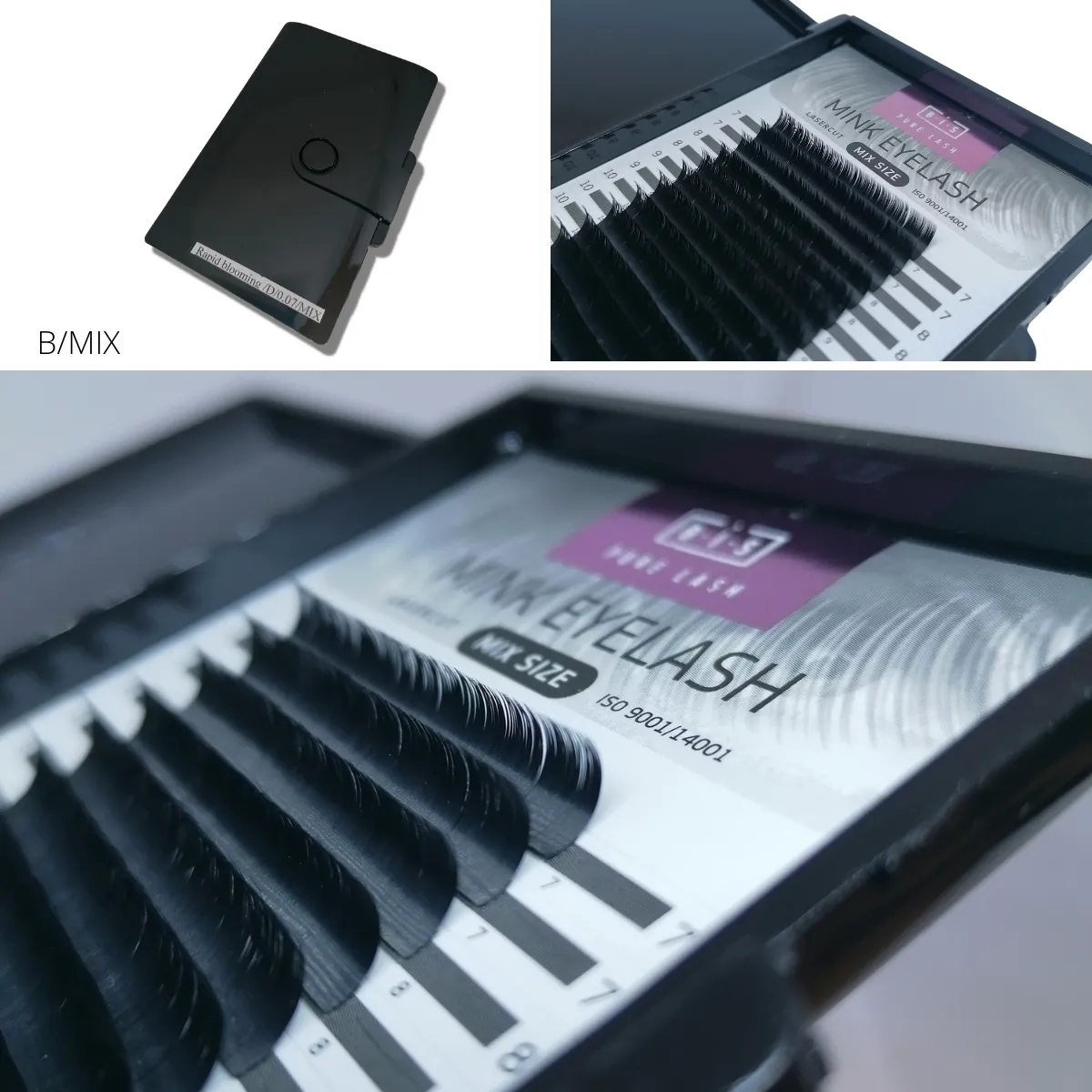 BIS Pure Lash FLAT eyelash extensions 16 lines, B-MIX-0.15