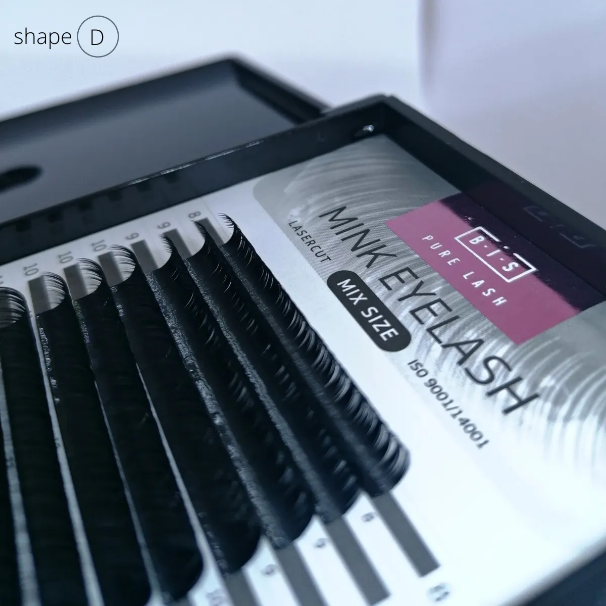 BIS Pure Lash Matte Mink eyelash extensions, 16 lines MIX, D shape