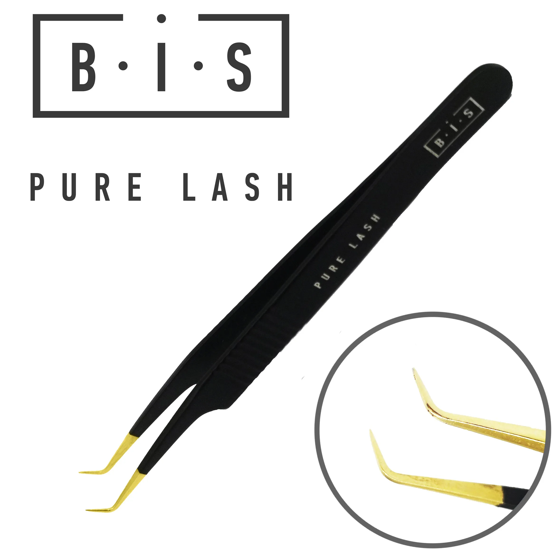 BIS Pure Lash Tweezers for eyelash extensions BLACK, different types