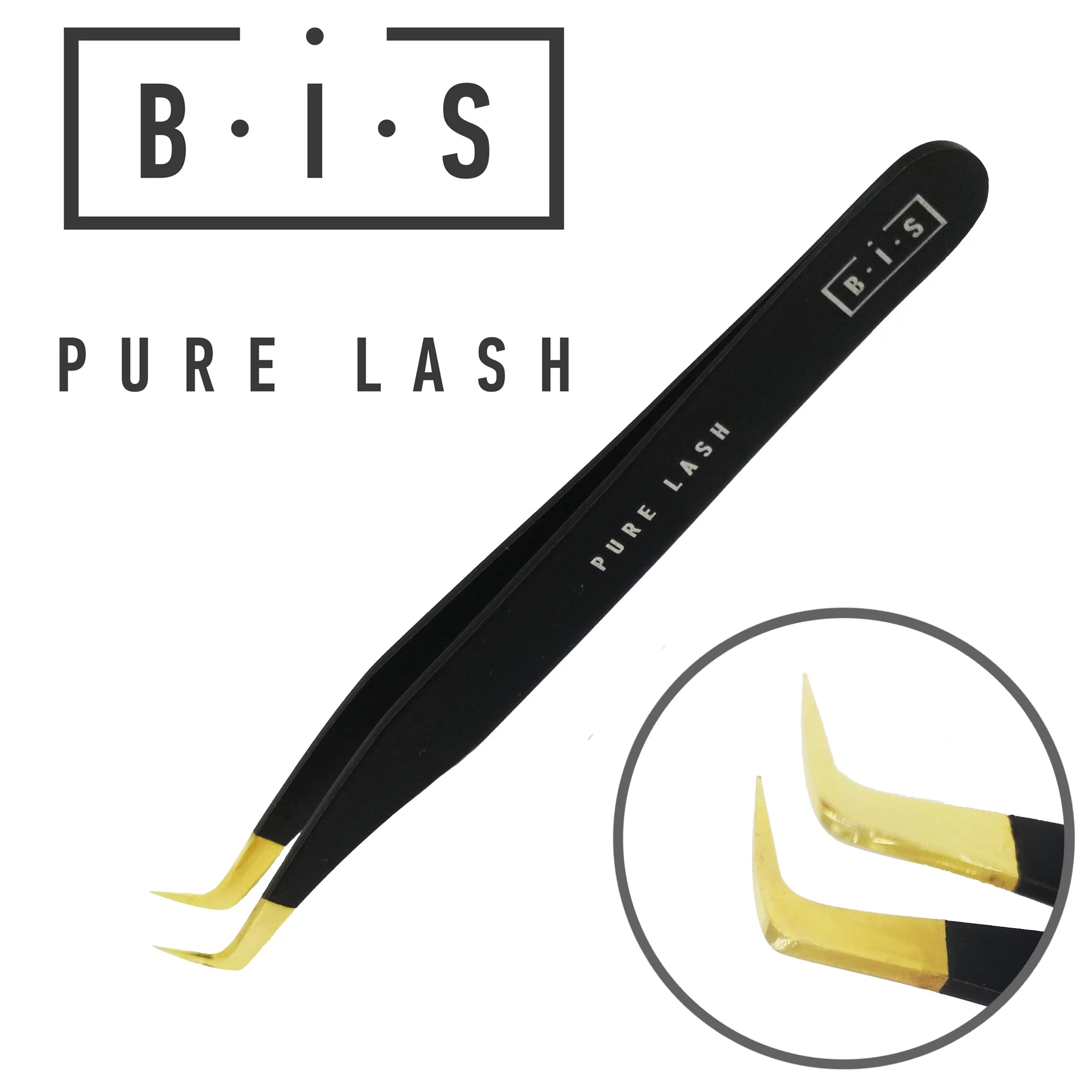 BIS Pure Lash Tweezers for eyelash extensions BLACK, different types