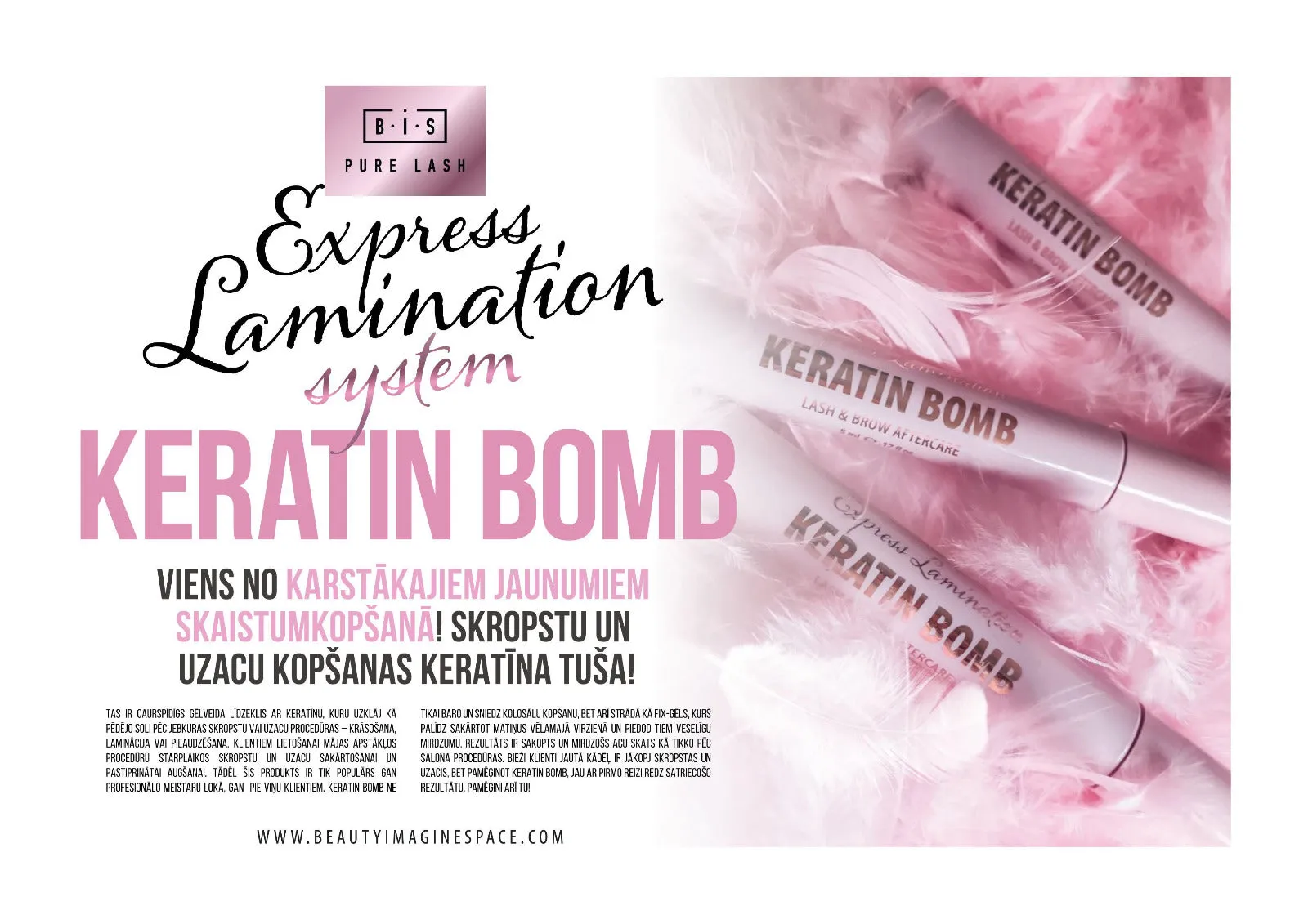 BIS Pure Lash&Brow transparent keratin mascara KERATIN BOMB, 15 ml