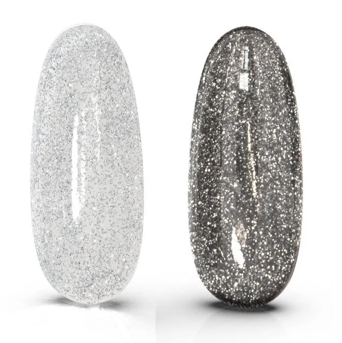 BIS Pure Nails flashing lights TOP NO WIPE, silver