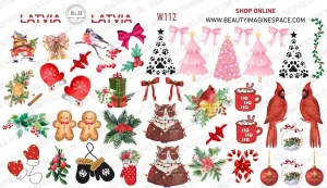BIS Pure Nails slider nail art design sticker decal CHRISTMAS, W112