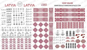 BIS Pure Nails slider nail art design sticker decal LATVIA, LS003