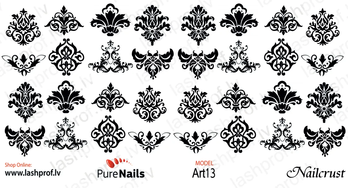 BIS Pure Nails  slider nail design sticker decal Art13, NAILCRUST SILVER
