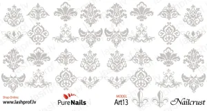 BIS Pure Nails  slider nail design sticker decal Art13, NAILCRUST SILVER