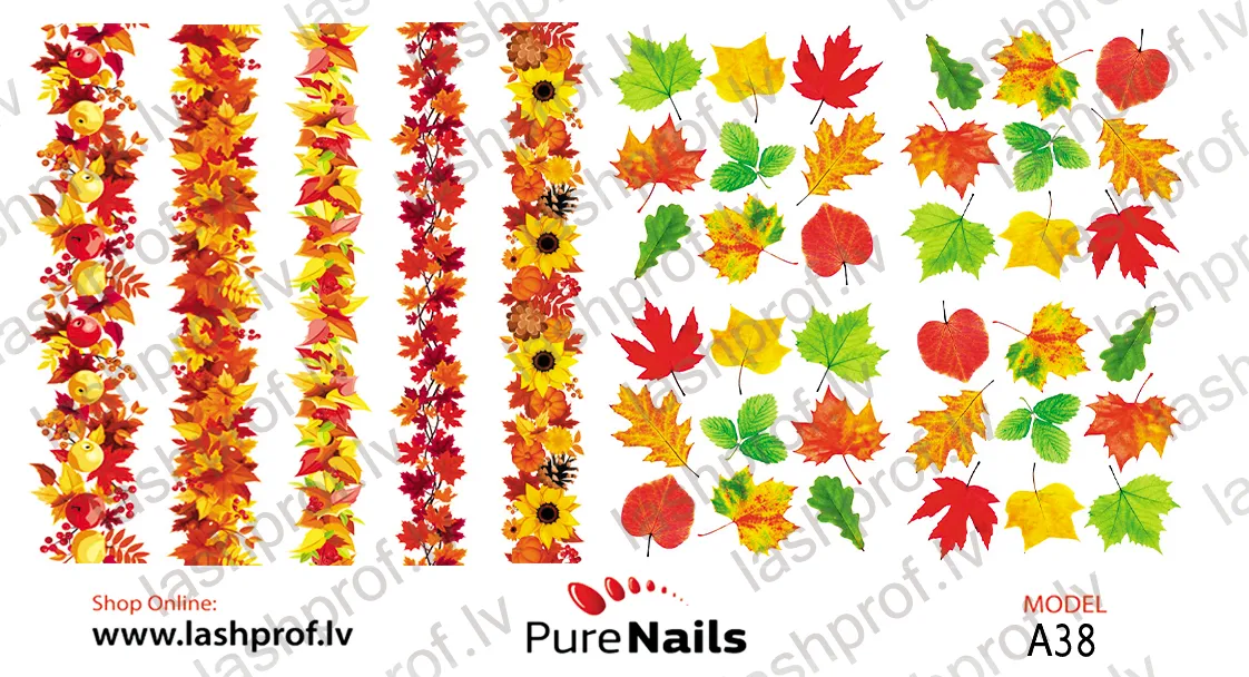 BIS Pure Nails  slider nail design sticker decal AUTUMN, A38