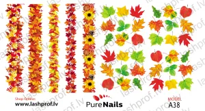 BIS Pure Nails  slider nail design sticker decal AUTUMN, A38