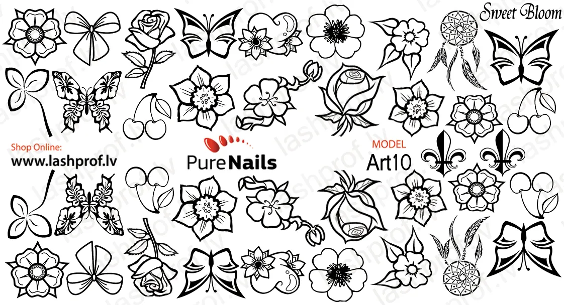 BIS Pure Nails  slider nail design sticker decal BLACK LACE, Art10