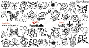BIS Pure Nails  slider nail design sticker decal BLACK LACE, Art10