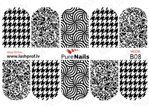 BIS Pure Nails  slider nail design sticker decal BLACK LACE, B08