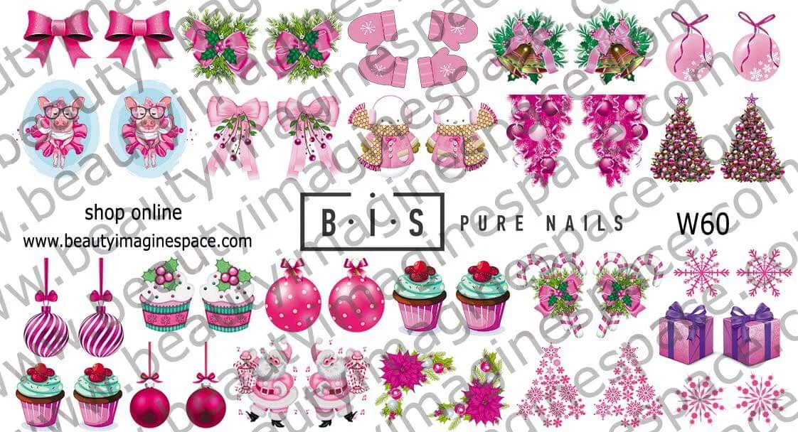 BIS Pure Nails slider nail design sticker decal CHRISTMAS W60