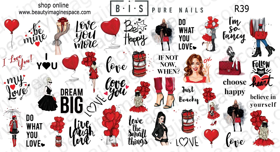 BIS Pure Nails  slider nail design sticker decal DREAM BIG, R39