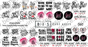 BIS Pure Nails slider nail design sticker decal EXPRESSIONS, O60