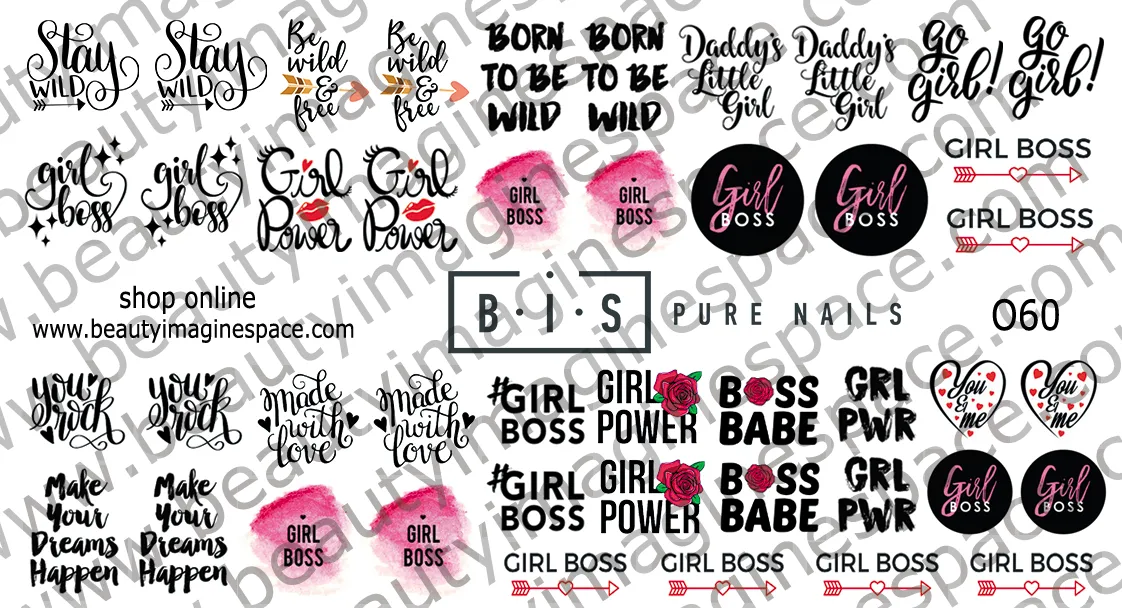 BIS Pure Nails slider nail design sticker decal EXPRESSIONS, O60