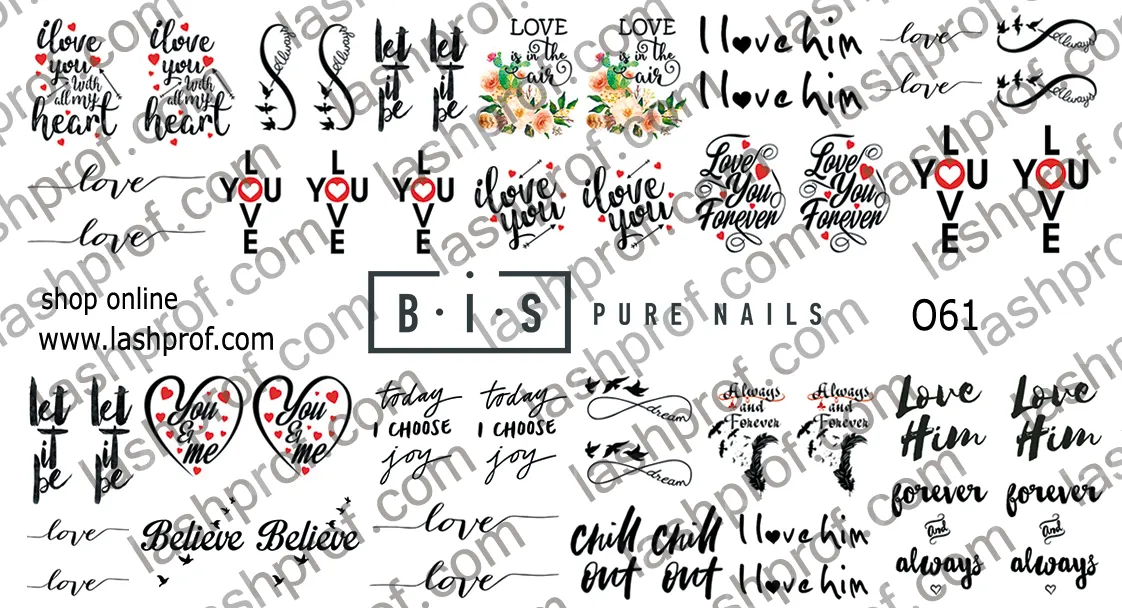 BIS Pure Nails slider nail design sticker decal, EXPRESSIONS O61