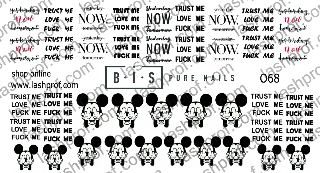 BIS Pure Nails slider nail design sticker decal EXPRESSIONS, O68