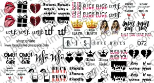 BIS Pure Nails slider nail design sticker decal EXPRESSIONS, O72