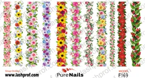 BIS Pure Nails slider nail design sticker decal FLOWER CHAIN, F169