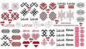 BIS Pure Nails  slider nail design sticker decal LATVIA, E24